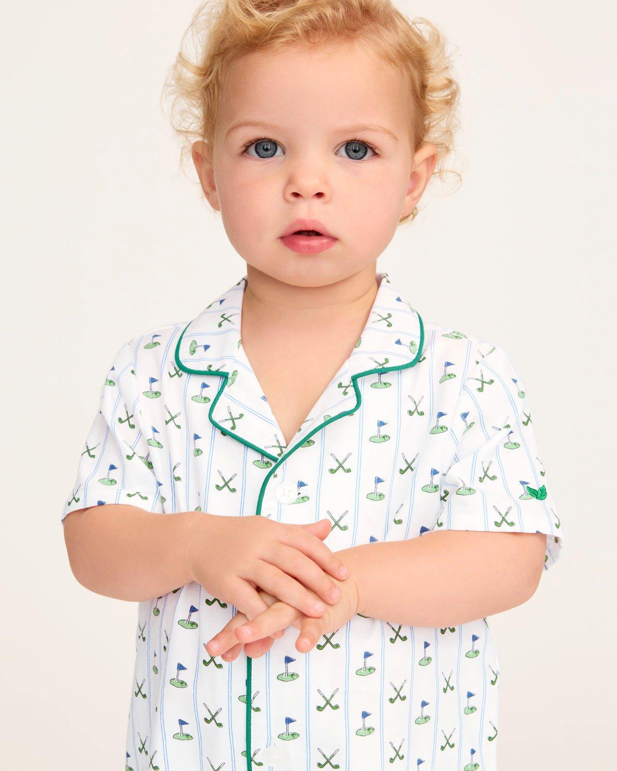 Baby's Twill Summer Romper in Fairway Stripe image number 1