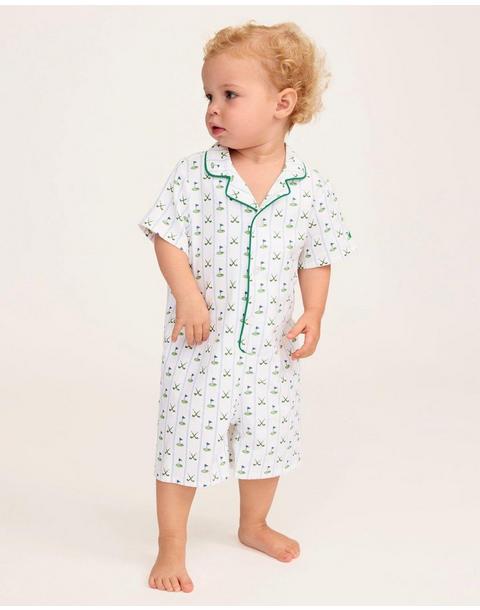 Baby's Twill Summer Romper in Fairway Stripe