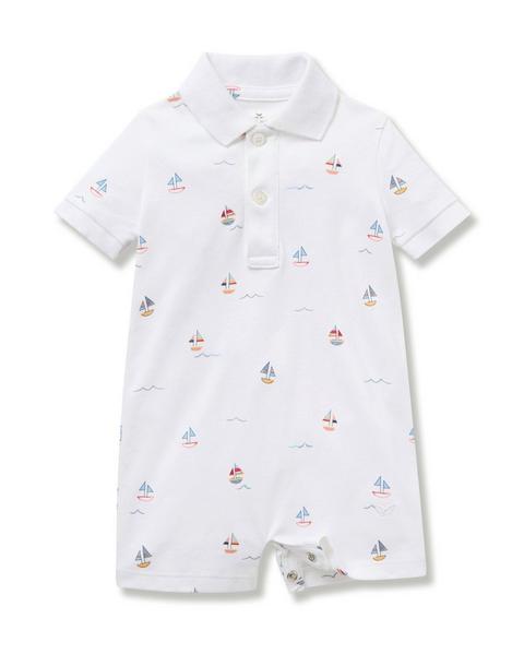 Baby's Pima Louis Play Romper in Bateau