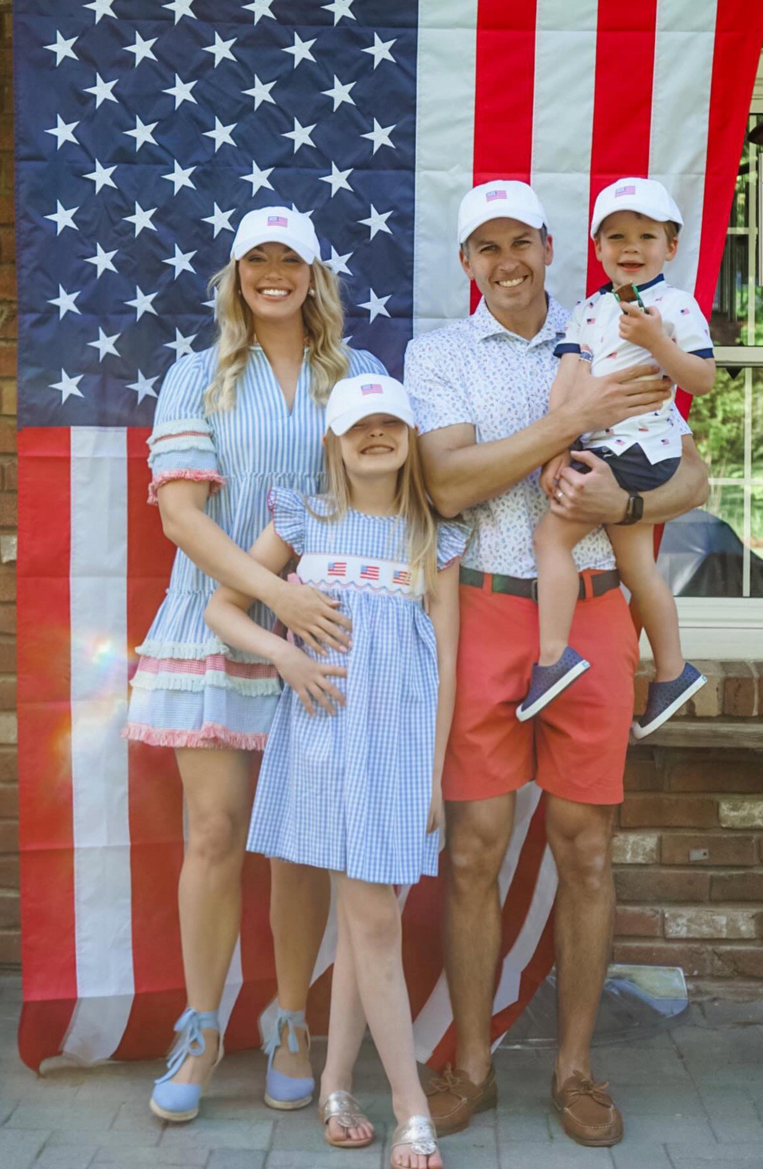 Adult American Flag Bow Baseball Hat image number 2