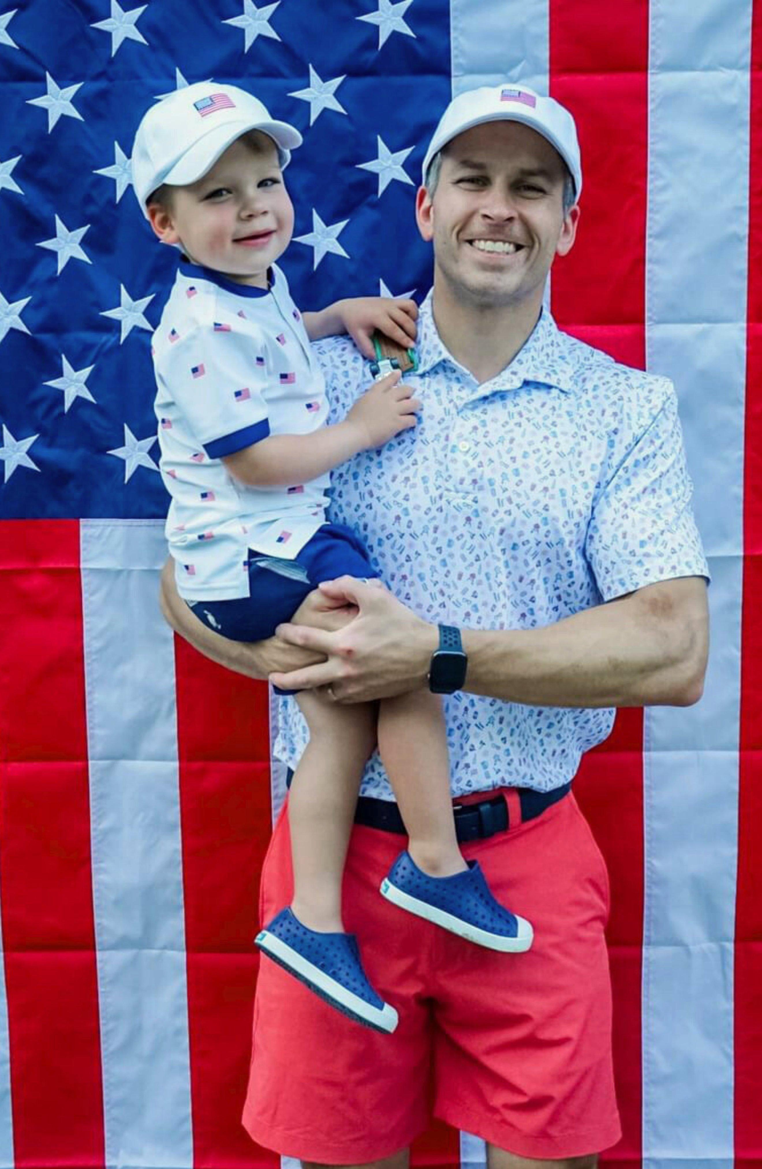 Adult American Flag Bow Baseball Hat image number 1