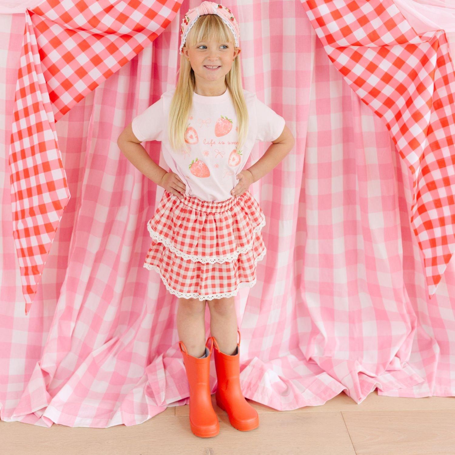 Red Gingham Skort image number 4