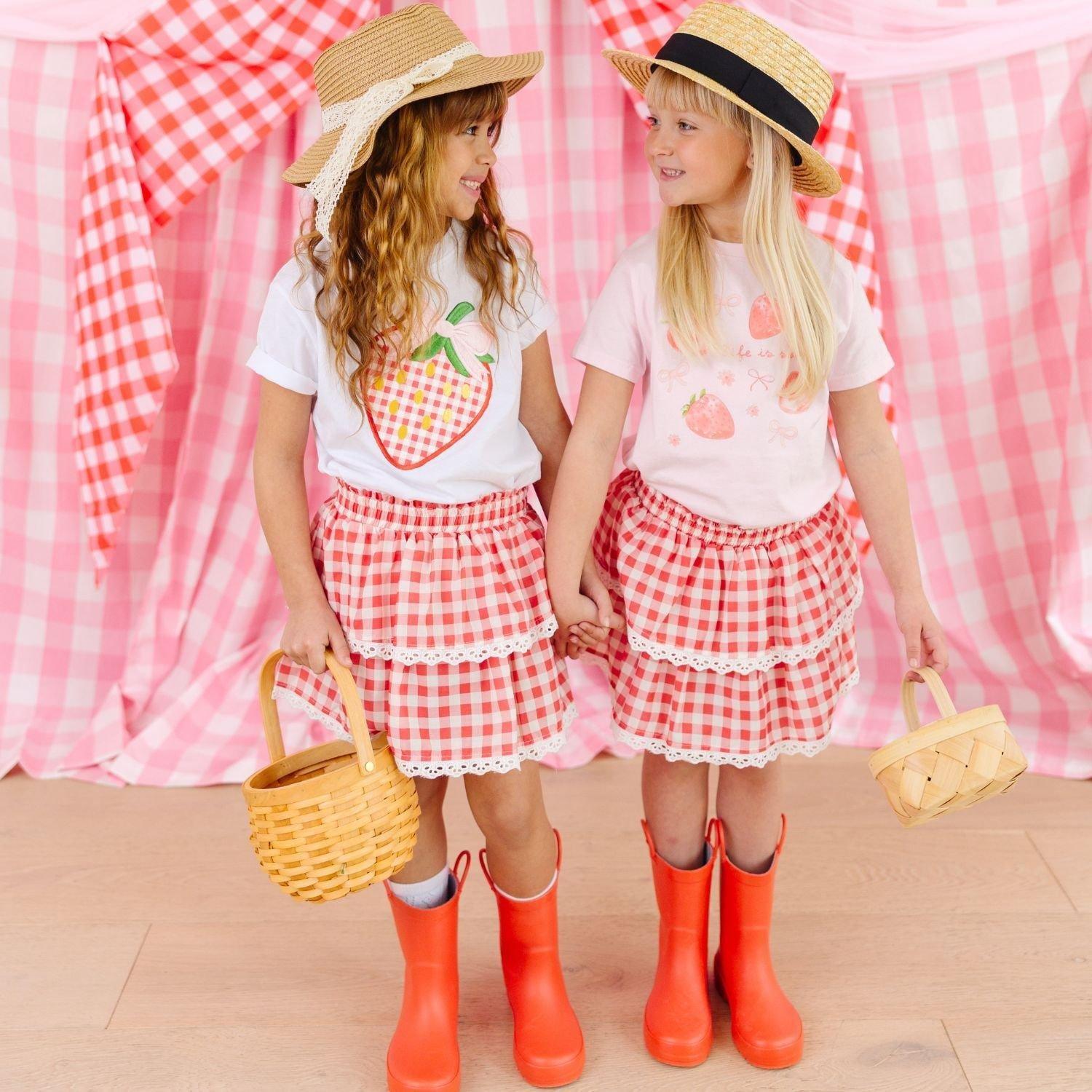 Strawberry Patchwork Short Sleeve T-Shirt image number 3