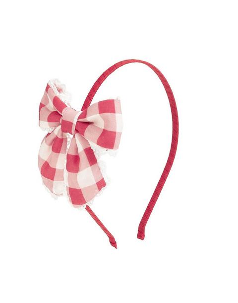 Red Gingham Bow Headband