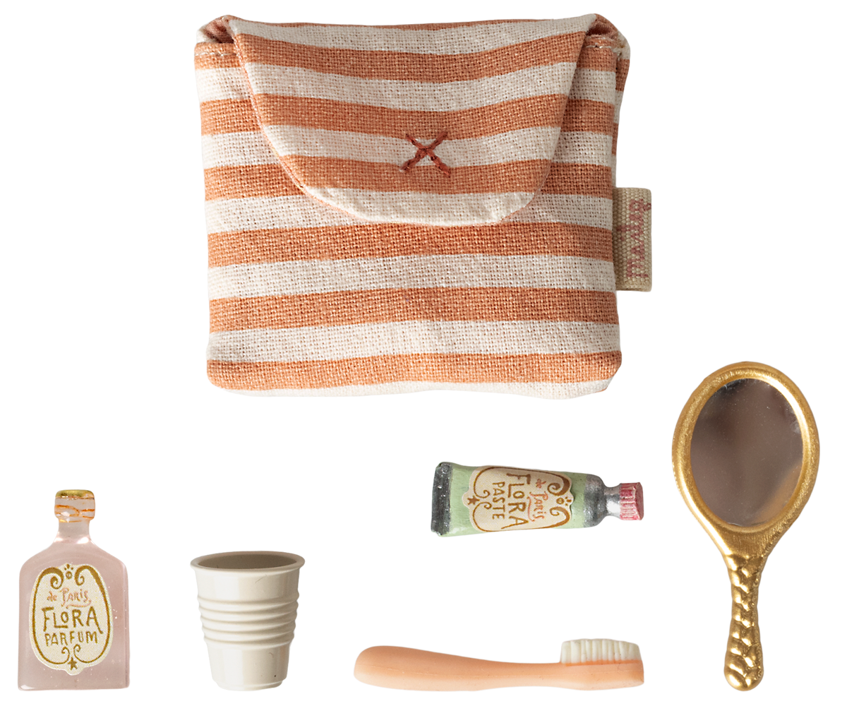Tooth brush set in bag, Mouse - Coral stripe image number 3