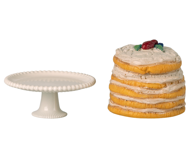 Party cake and cake stand, Mouse - Off white image number 2