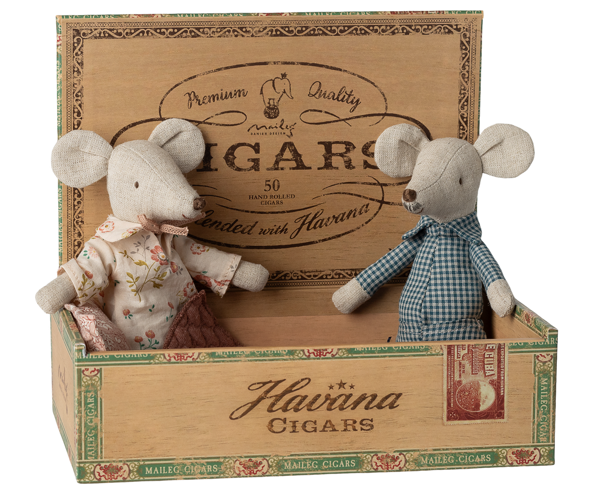 Grandma and grandpa mice in cigarbox image number 4