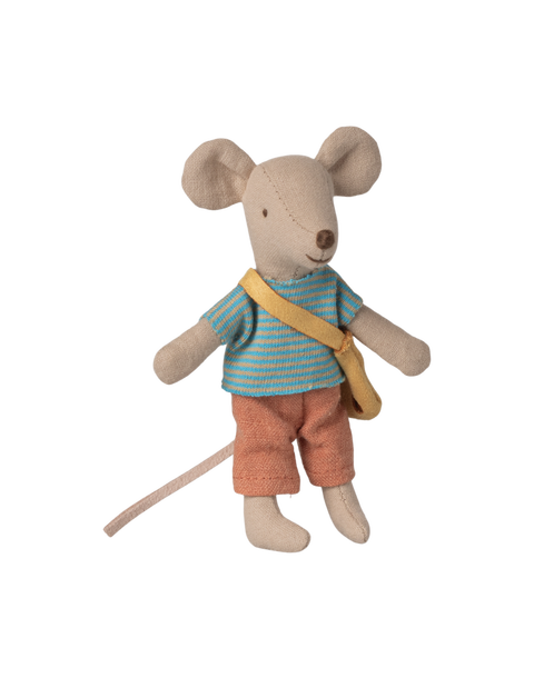 Little brother mouse with bag