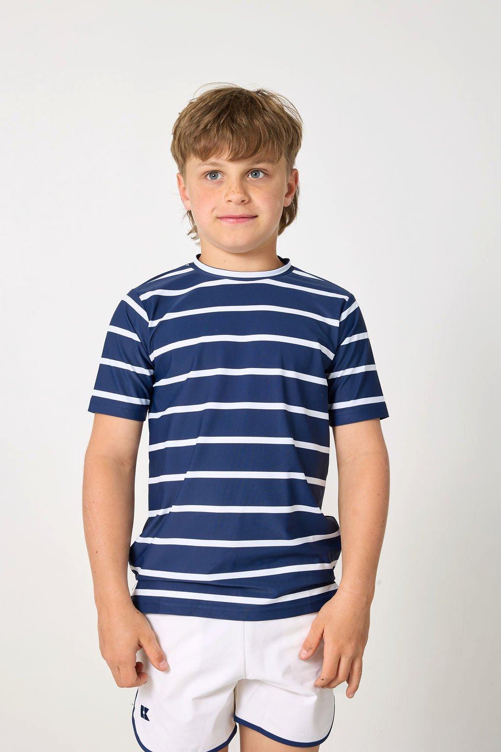 Boys Practice Tee Shirt- Navy White image number 2