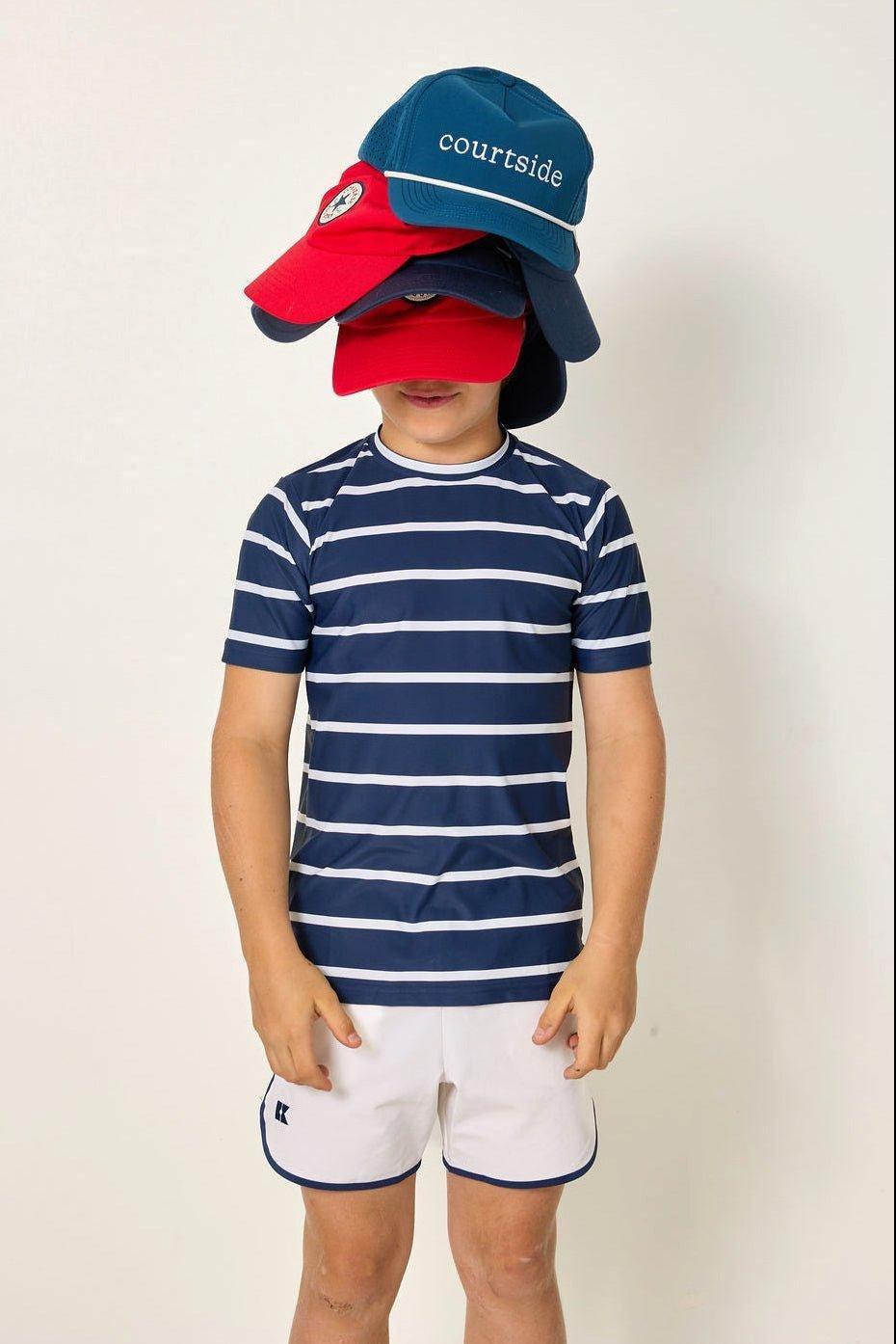 Boys Practice Tee Shirt- Navy White image number 1