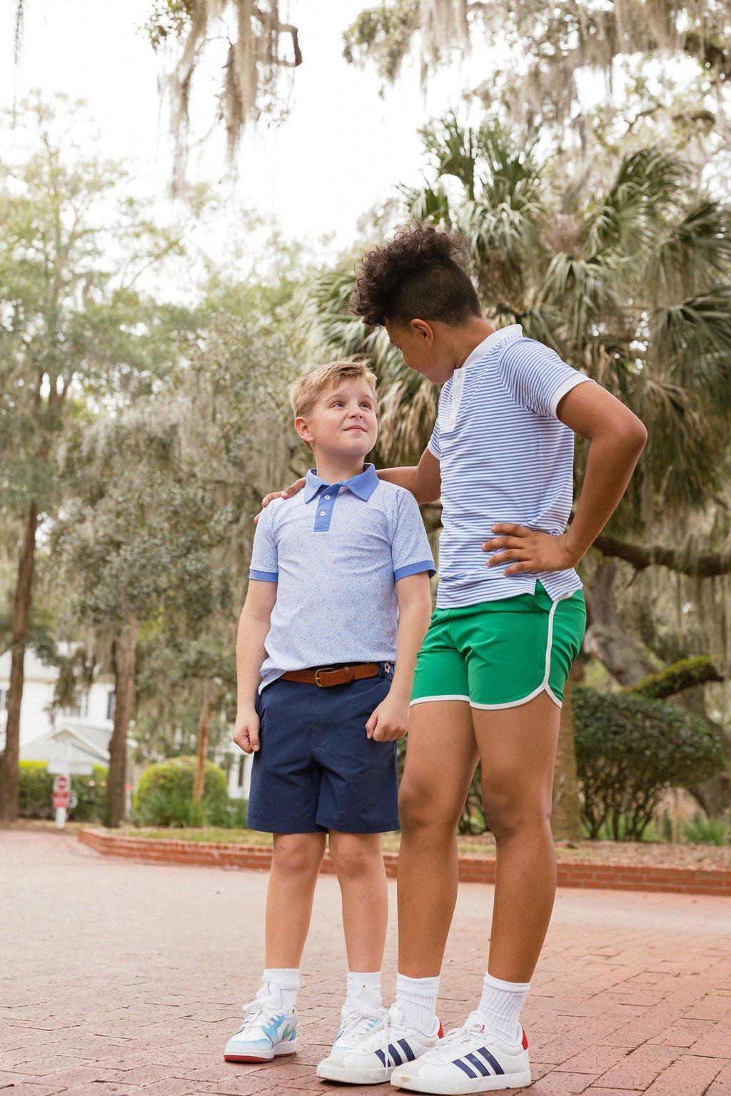 Boys Retro Super Short-Kelly Green White image number 2