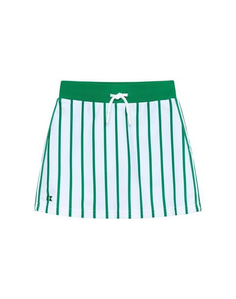 Girls Ribboned Skirt- Kelly Green Stripe