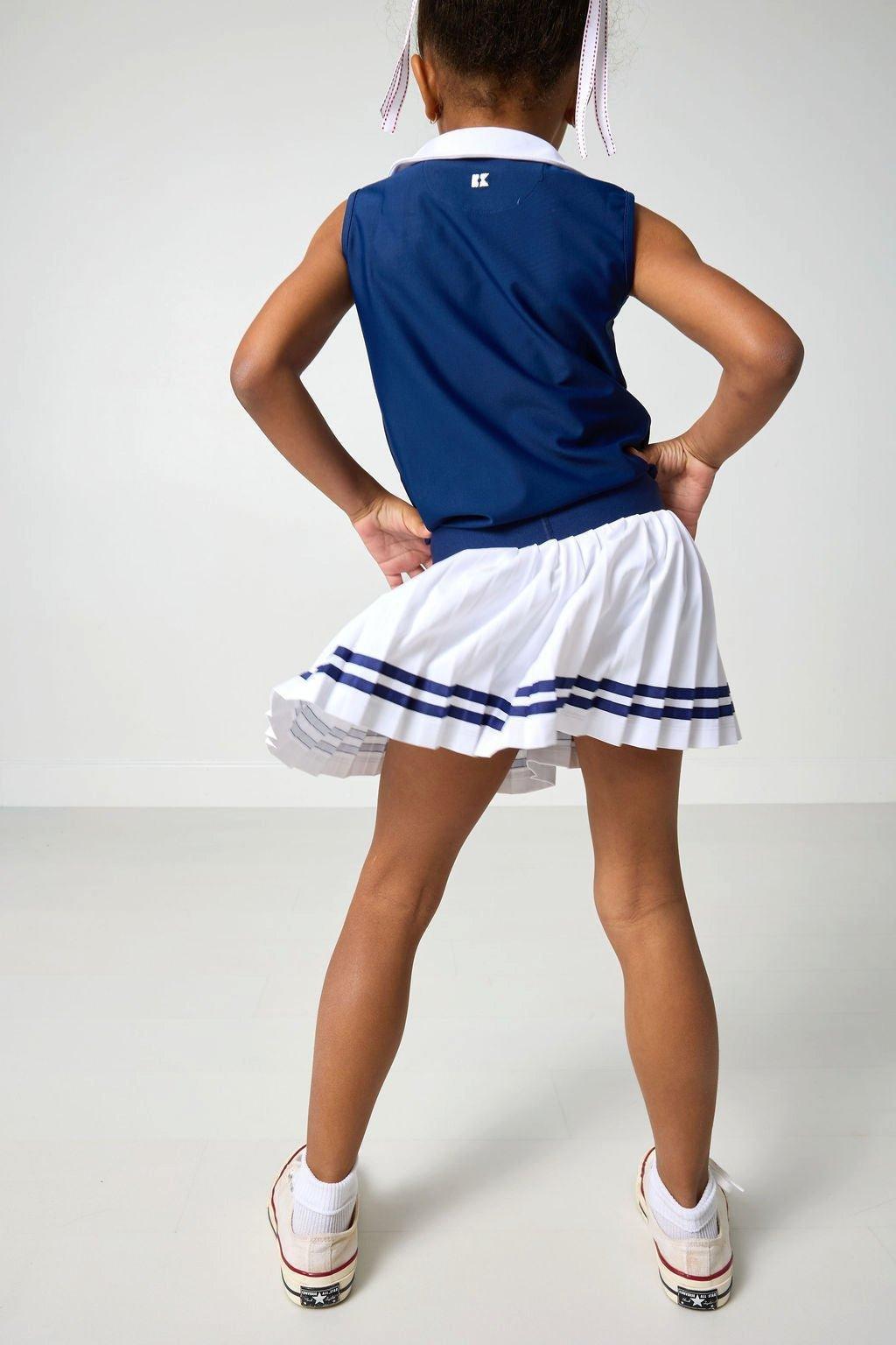 Girls Pleated Skort- White image number 3