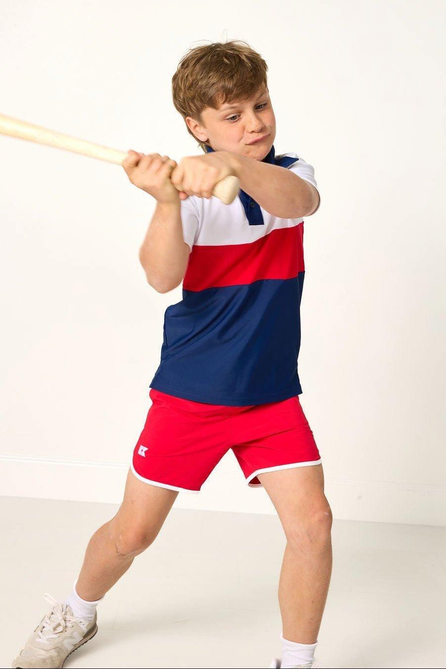Boys Retro Super Short- Red White image number 3