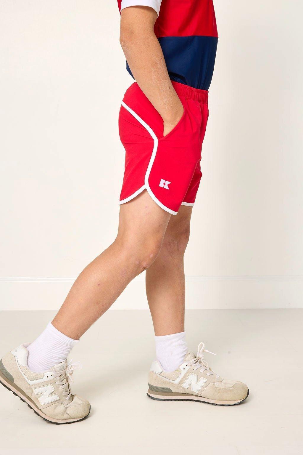 Boys Retro Super Short- Red White image number 1