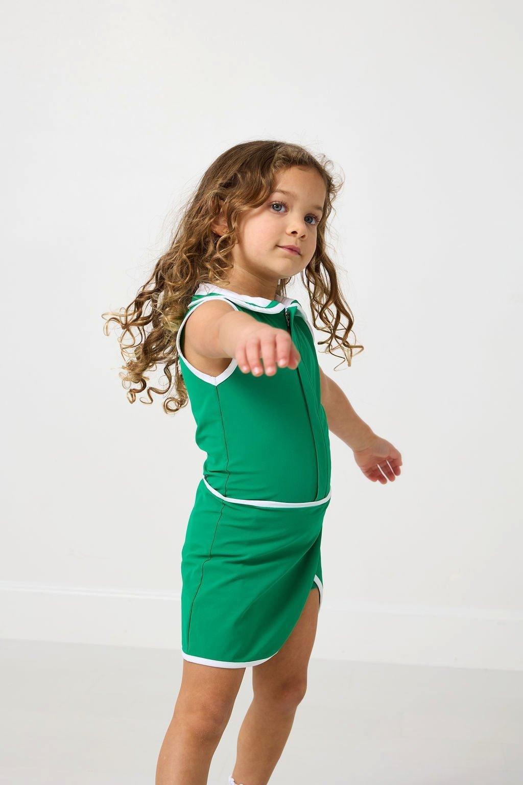 Girls Tennis Dress- Kelly Green image number 2