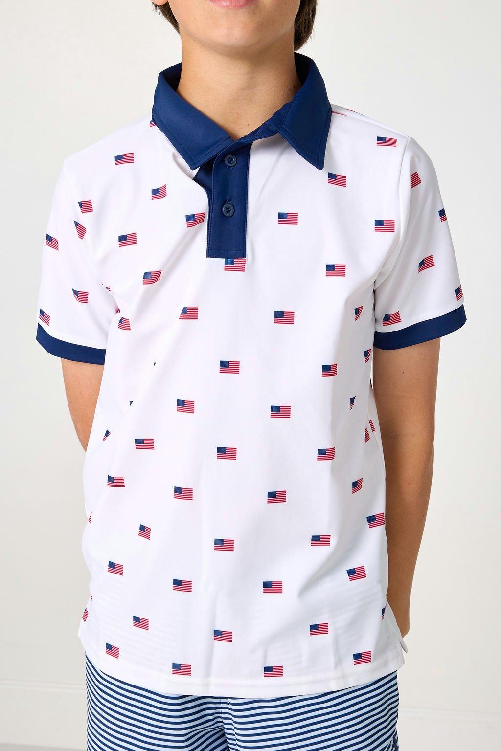 Boys Polo Shirt- Old Glory image number 2