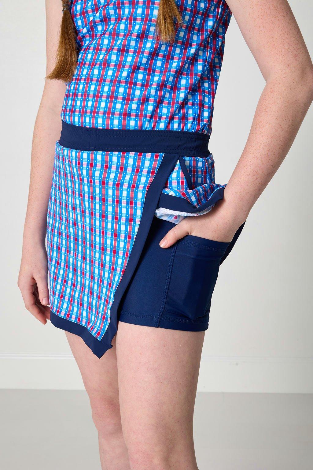 Girls Sleeveless Dress - Red Gingham image number 2