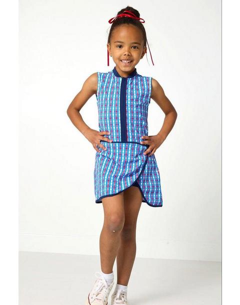 Girls Sleeveless Dress - Red Gingham