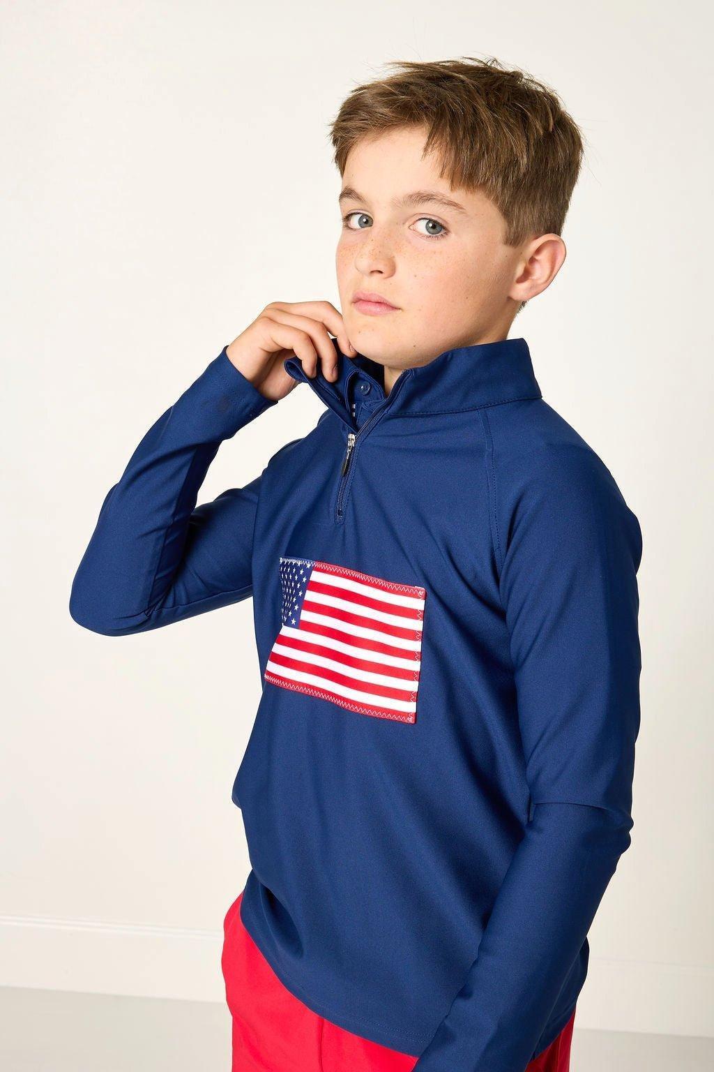 Boys Flag Half Zip image number 2