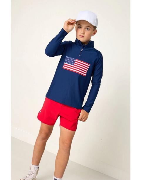 Boys Flag Half Zip