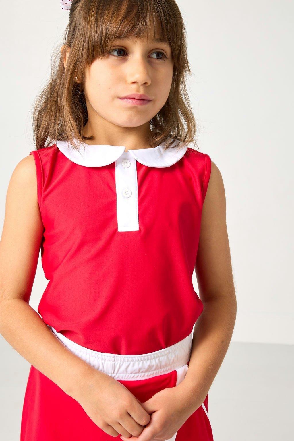 Girly Girls Tank Top- Red White image number 1