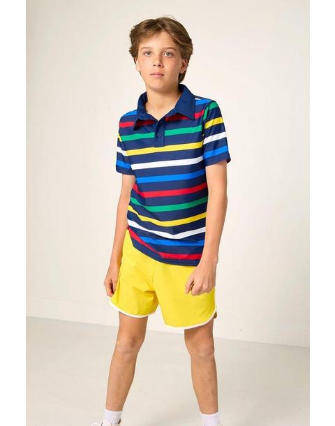 Boys Polo Shirt - Primary Stripe