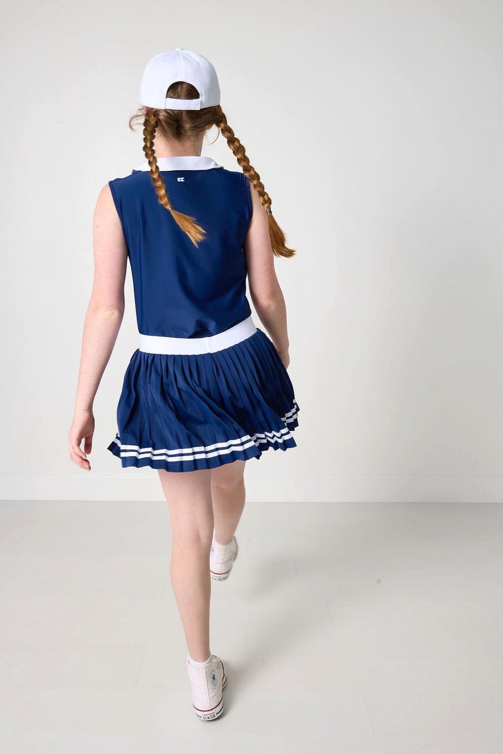 Girls Pleated Skort- Navy image number 3