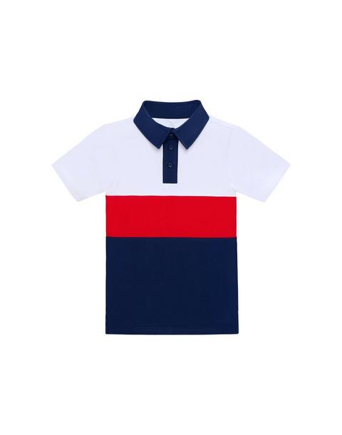 Boys Polo Shirt- Red White Navy