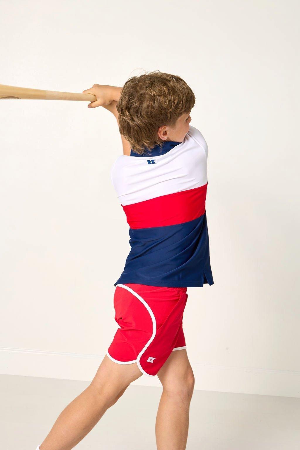 Boys Polo Shirt- Red White Navy image number 2