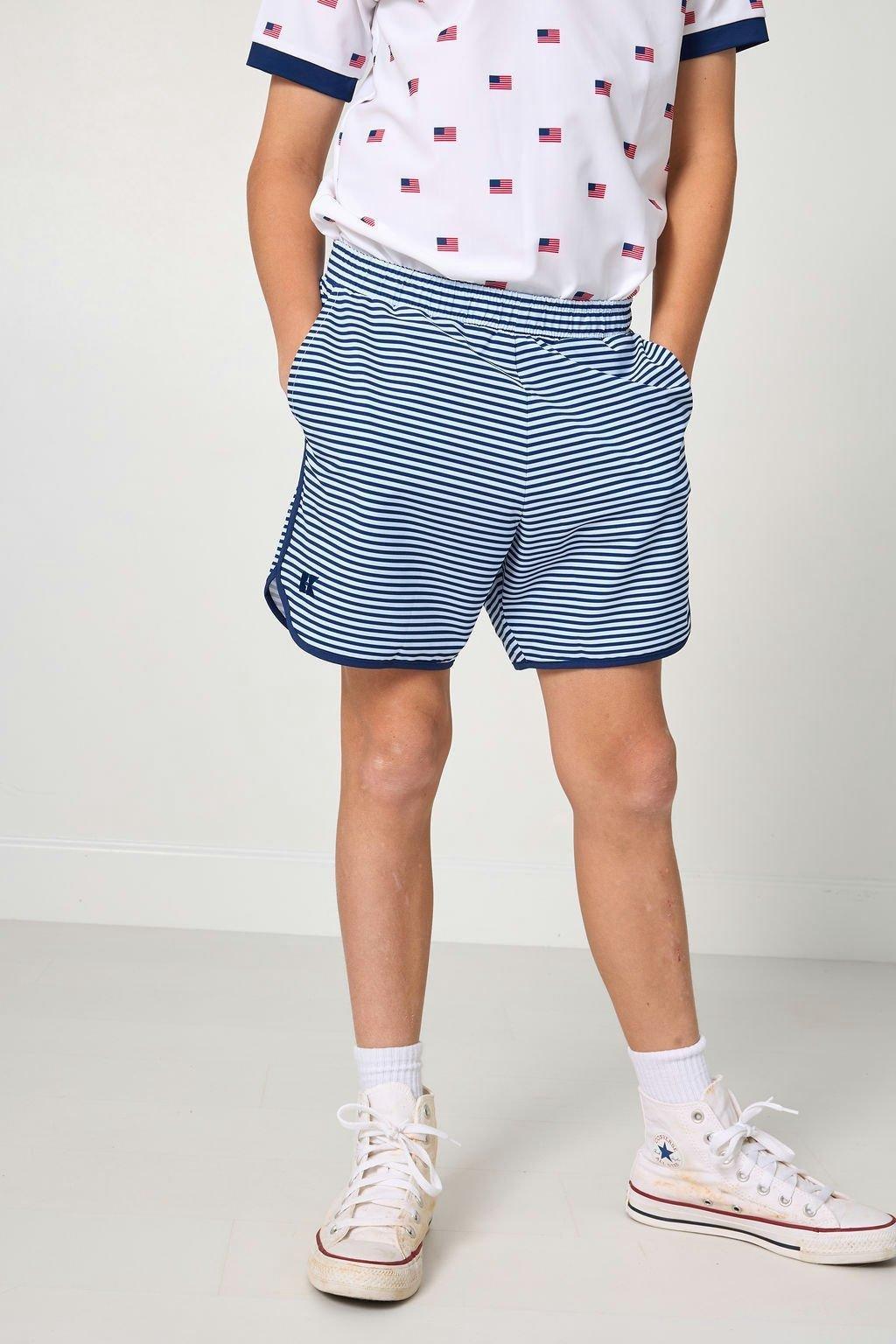 Boys Retro Super Short - Navy Stripe image number 2