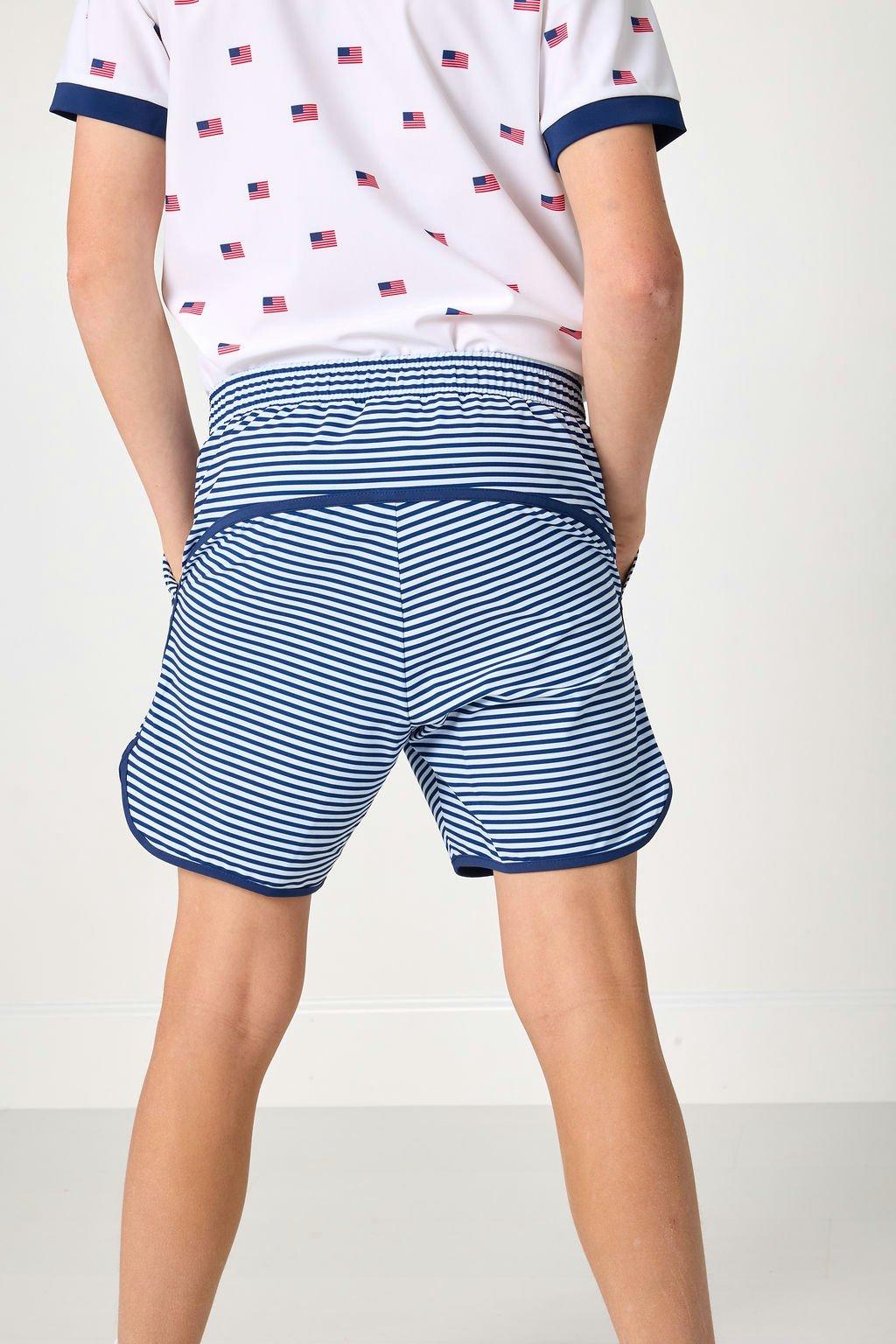 Boys Retro Super Short - Navy Stripe image number 3