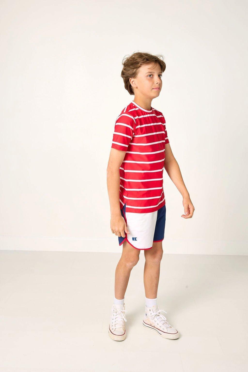 Boys Practice Tee Shirt- Red White image number 2