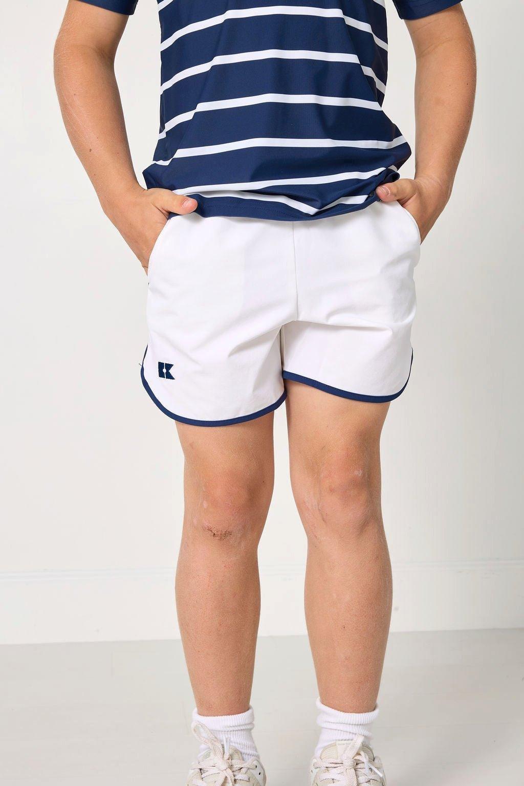 Boys Retro Super Short- White Navy image number 2