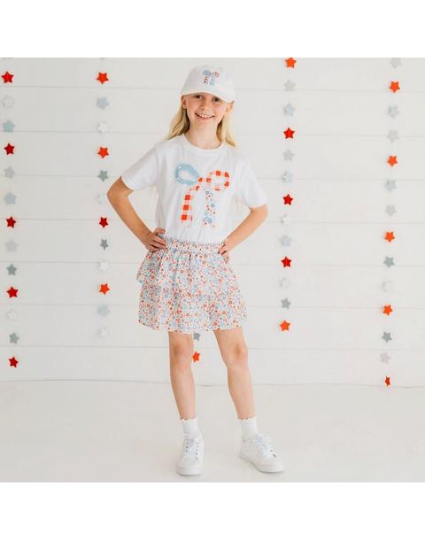Patchwork Bow Patch Short Sleeve T-Shirt