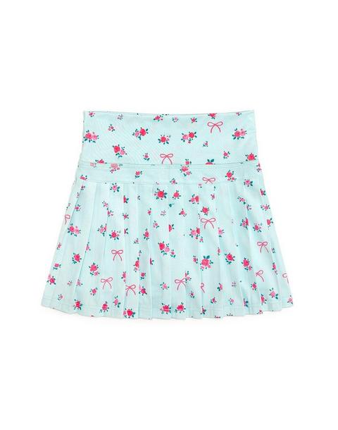 Sky Blue Floral Athletic Skort
