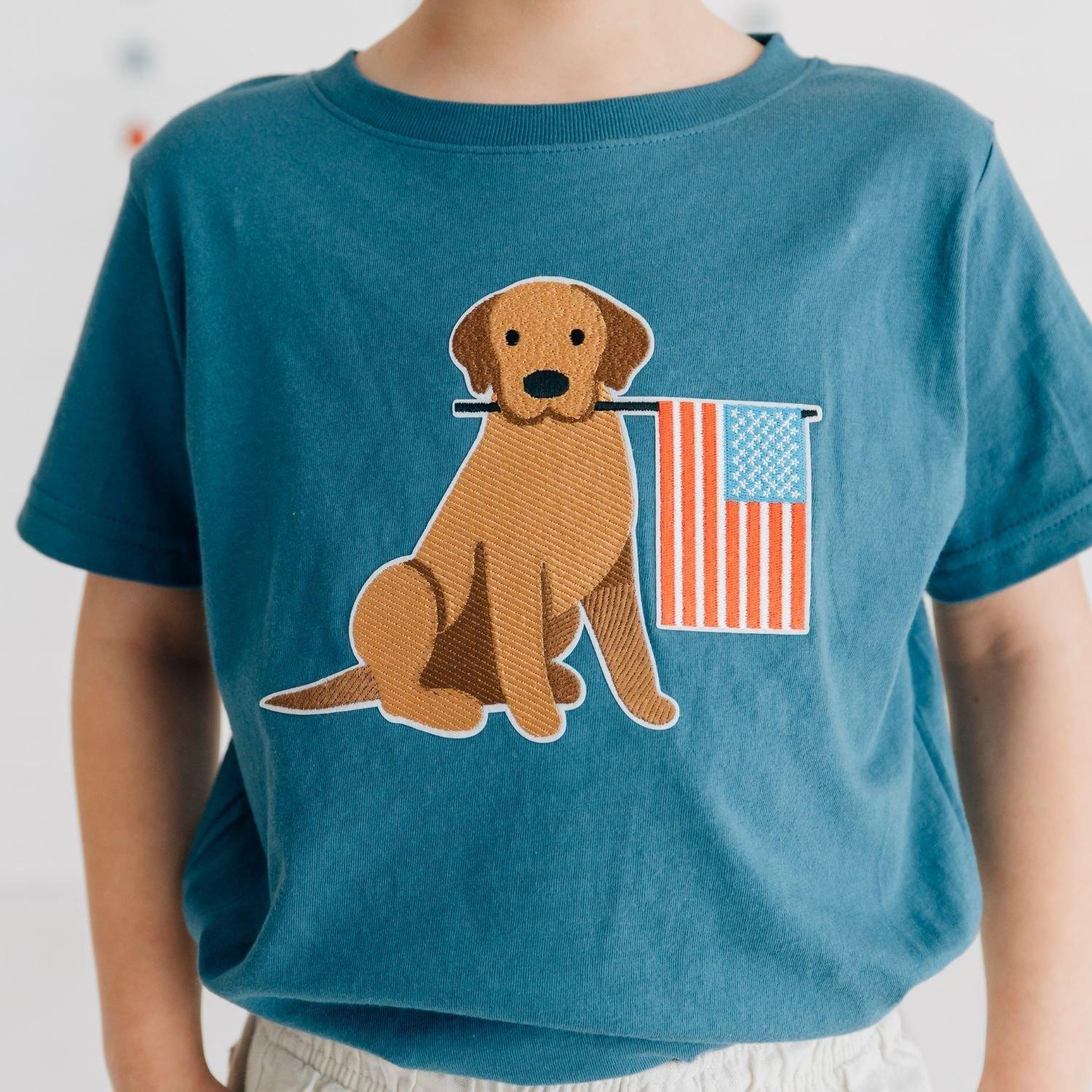 Patriotic Pup Patch Short Sleeve T-Shirt image number 2
