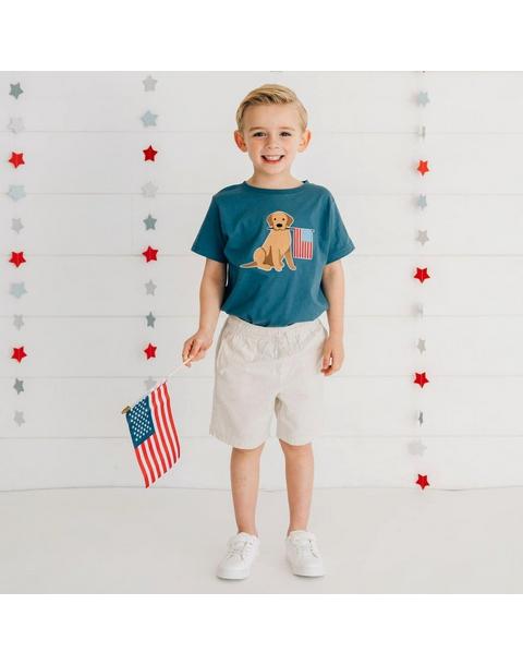 Patriotic Pup Patch Short Sleeve T-Shirt