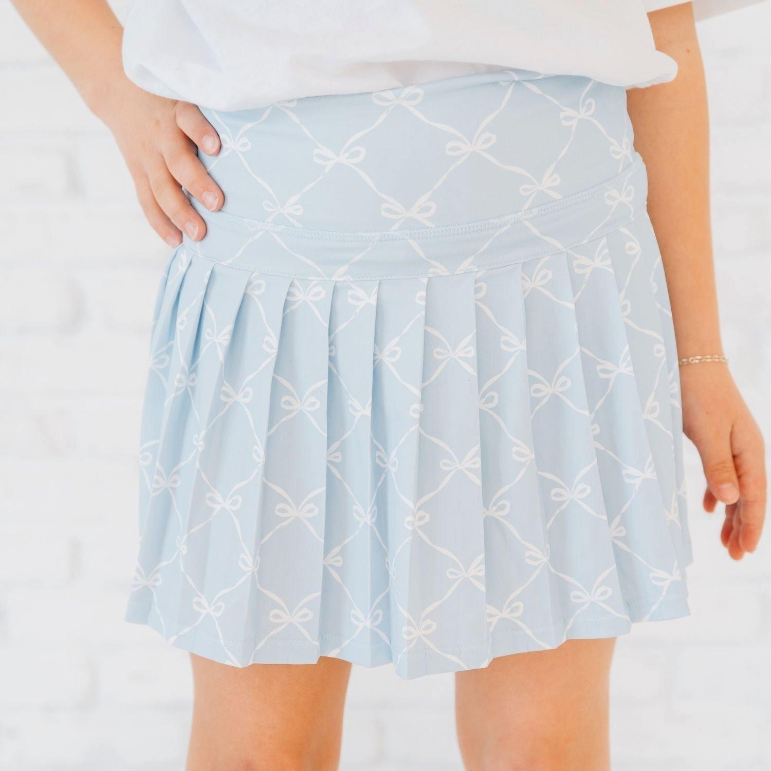 Sky Blue Bow Trellis Athletic Skort image number 2
