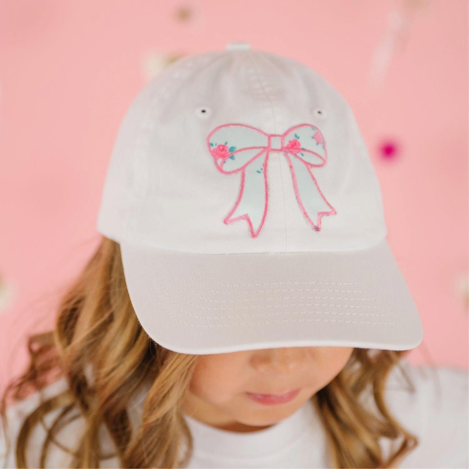 Sky Blue Floral Bow Patch Baseball Hat image number 2