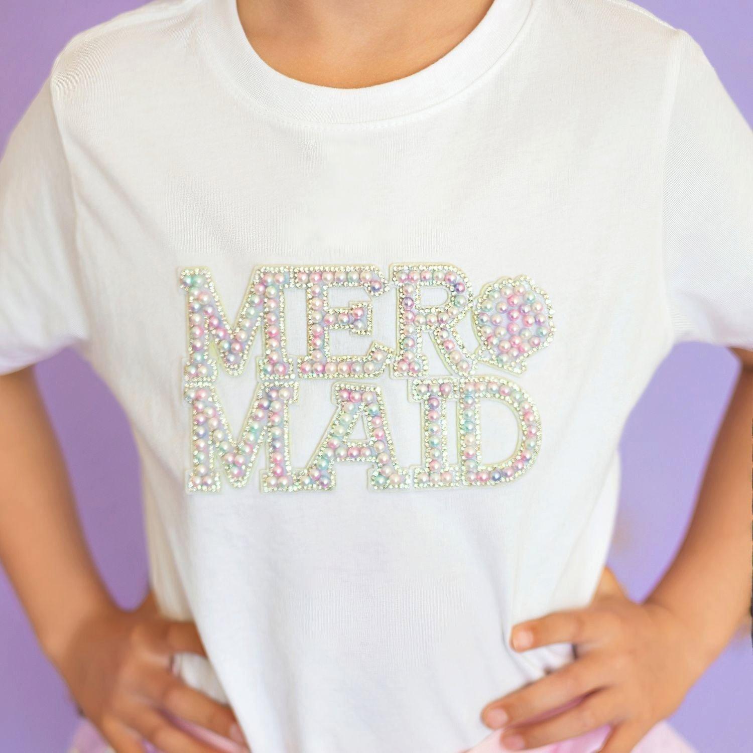 Mermaid Pearl Patch Short Sleeve T-Shirt image number 2