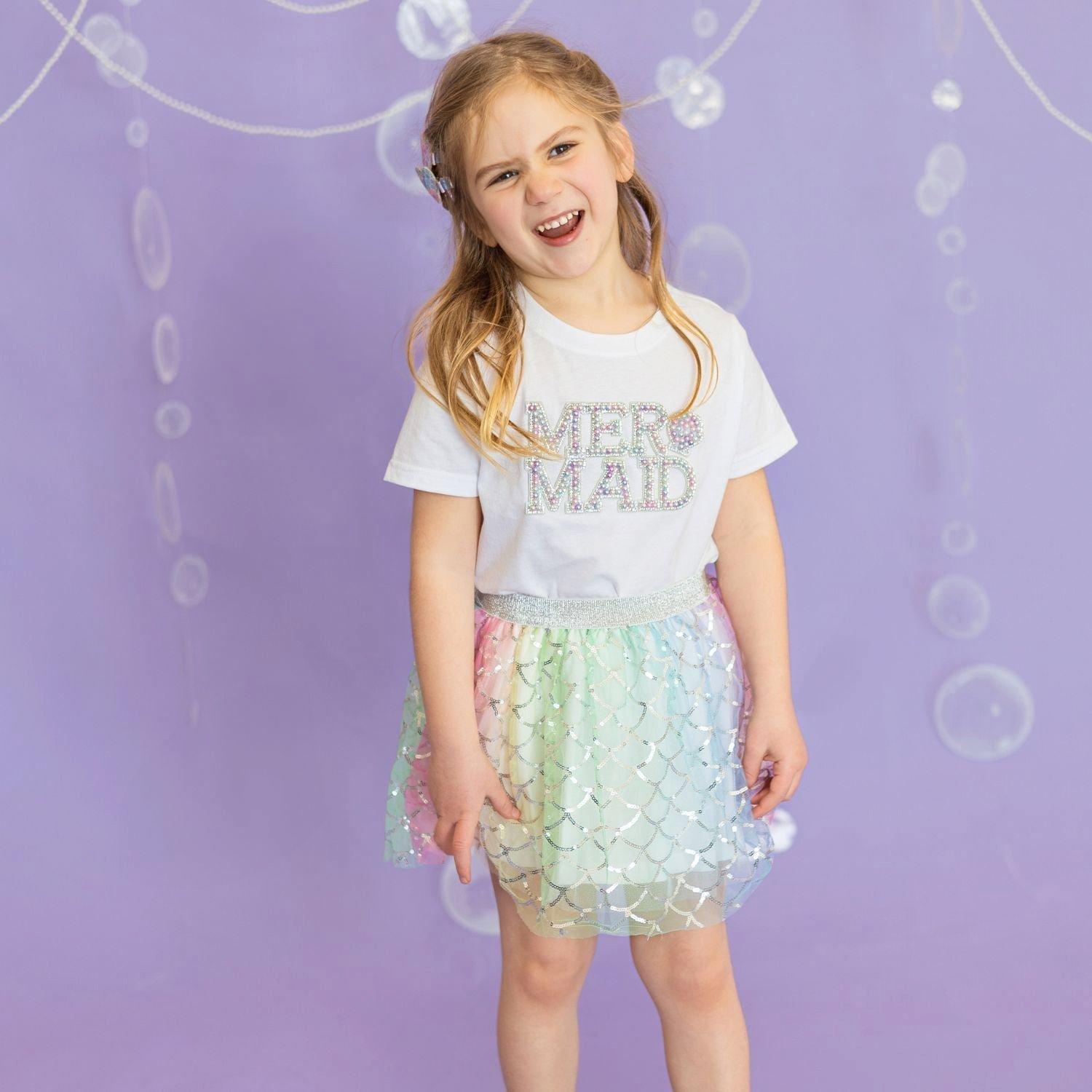 Mermaid Pearl Patch Short Sleeve T-Shirt image number 3
