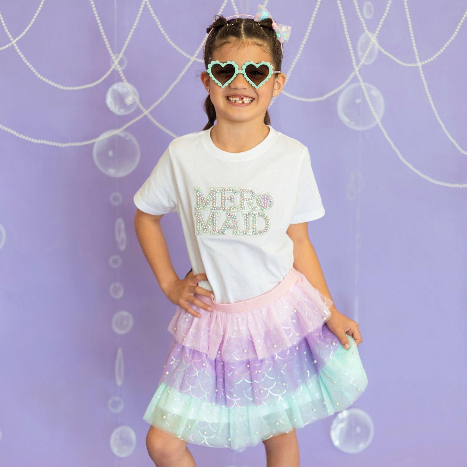 Mermaid Pearl Patch Short Sleeve T-Shirt image number 1