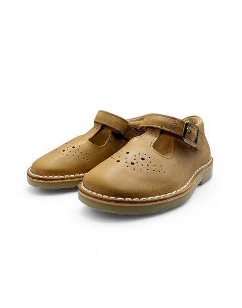 Penny T-Bar Kids Shoe Tan Leather