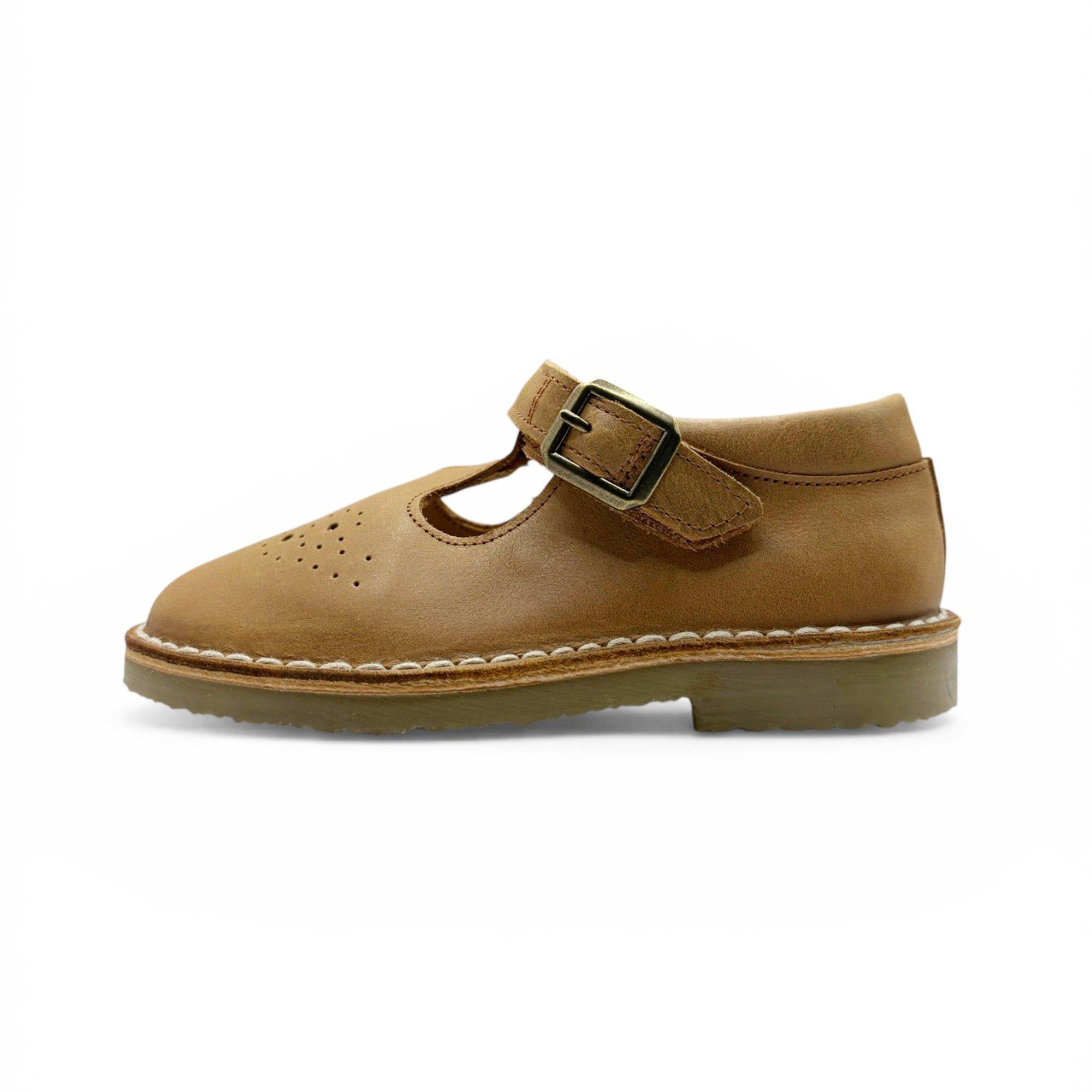 Penny T-Bar Kids Shoe Tan Leather image number 1