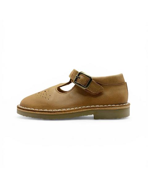 Penny T-Bar Kids Shoe Tan Leather