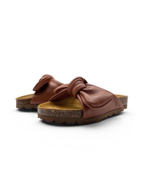 Bunny Kids Slider Sandals Cognac Leather