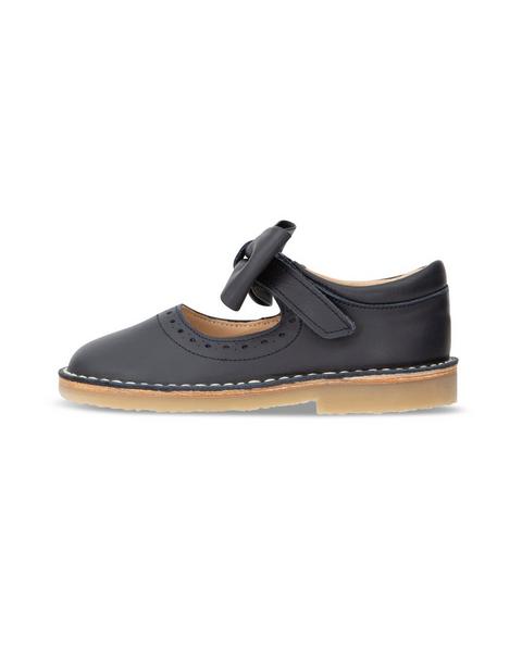 Martha Bow Mary Jane Kids Shoe Navy Leather