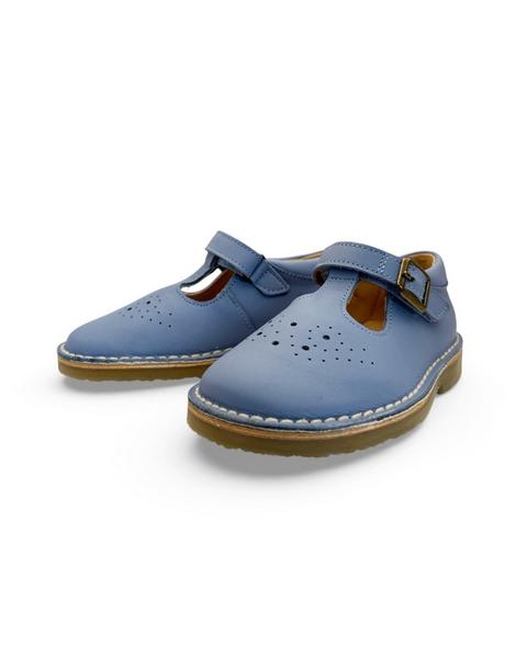 Penny T-Bar Kids Shoe Cornflower Blue Leather