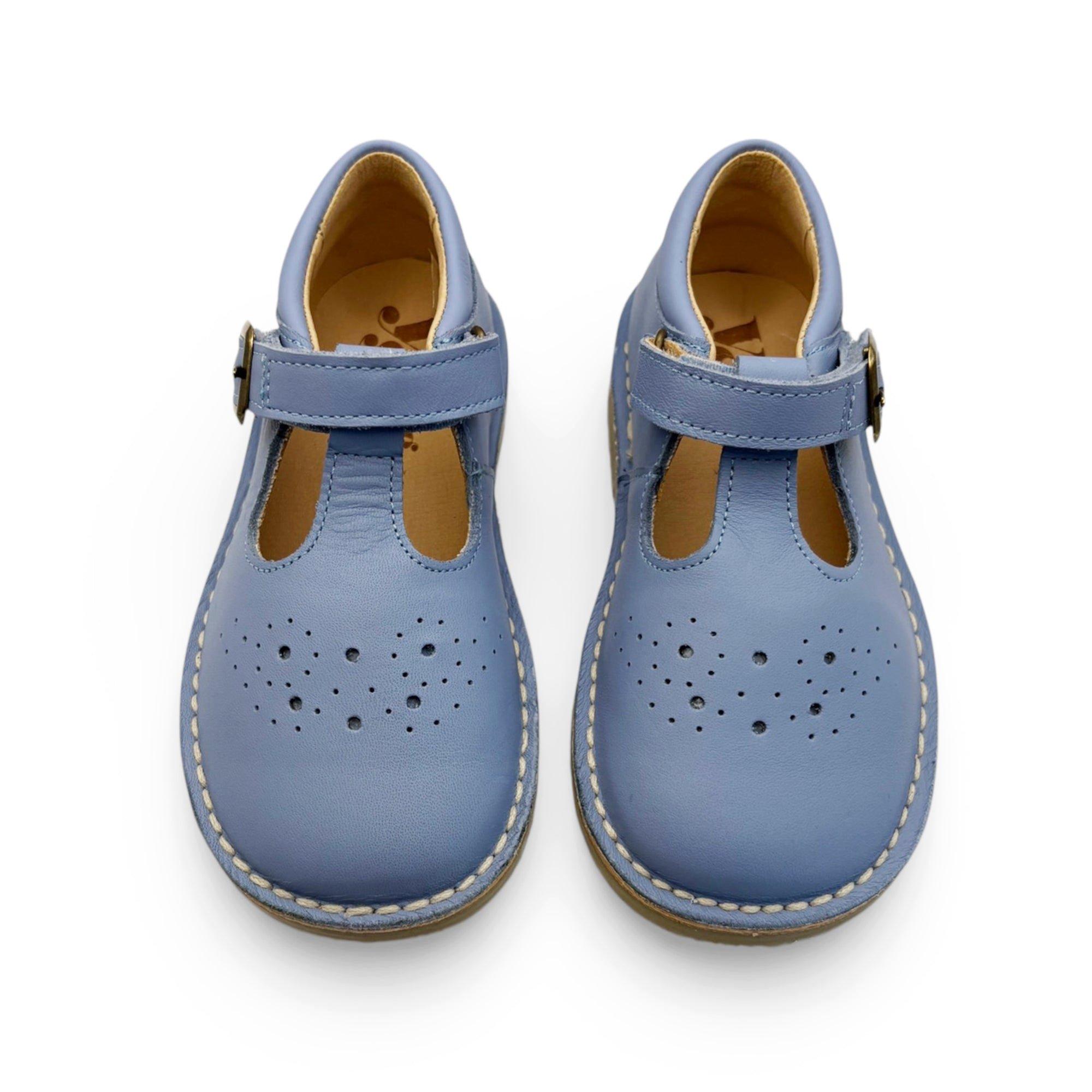 Penny T-Bar Kids Shoe Cornflower Blue Leather image number 2
